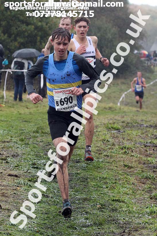 Junior men, National Cross Country Relay Champs., Berry Hill Park, Mansfield.  Photo: David T. Hewitson/Sports for All Pics
